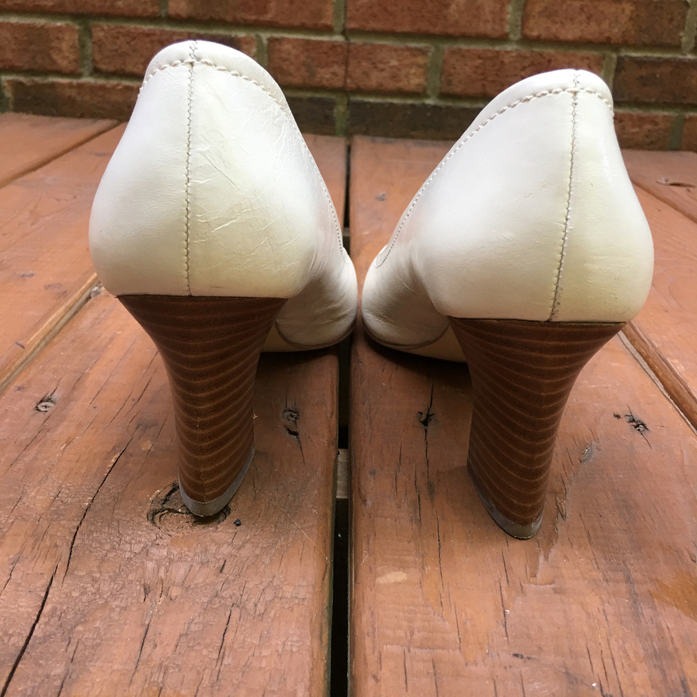 Franco Sarto Felidia Pumps Peep Toe Ivory Bone 10M - Picture 4 of 6